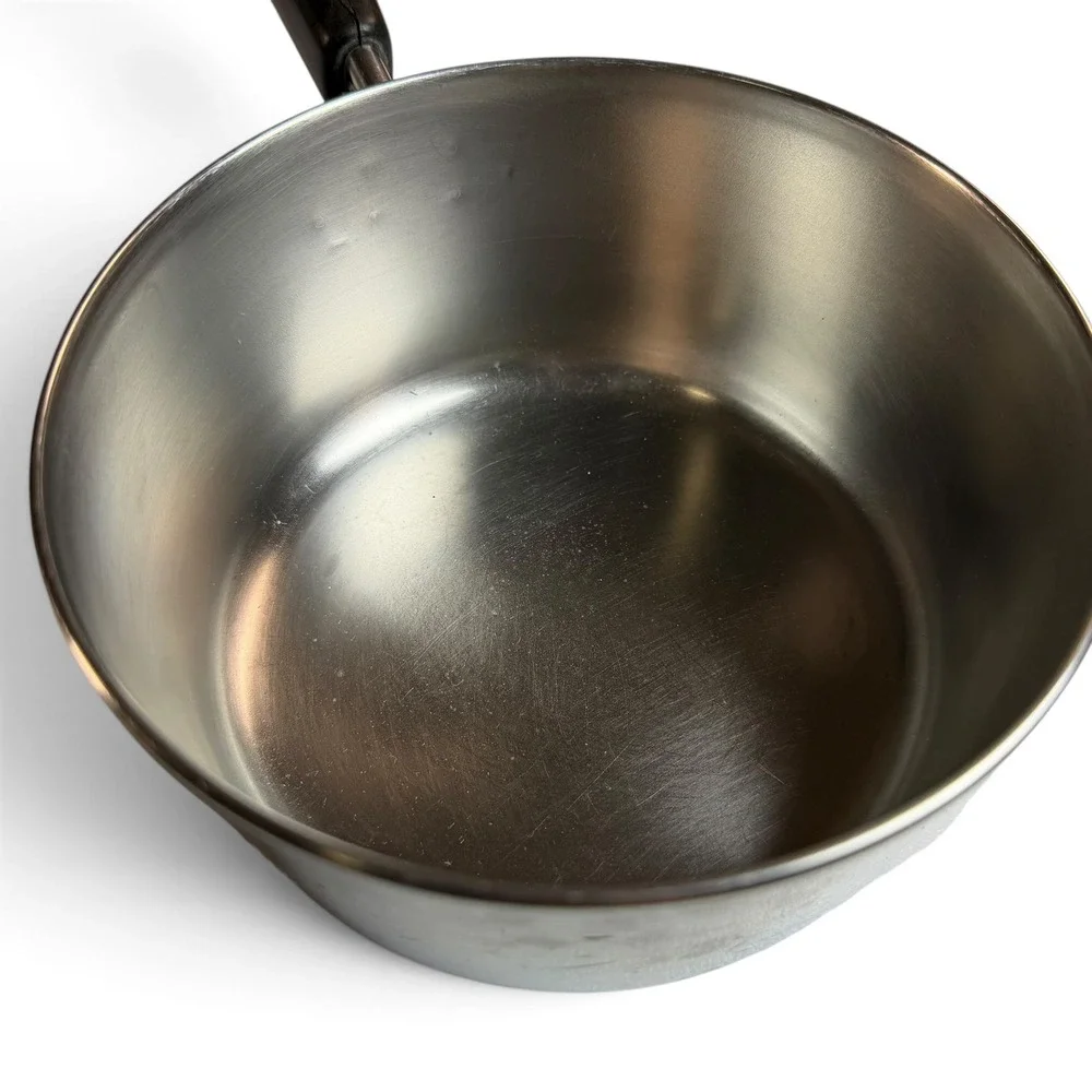 Vintage Revere Ware 1 Qt Saucepan Copper Clad Stainless Steel Pot with Lid
